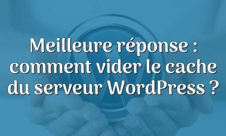 Meilleure réponse : comment vider le cache du serveur WordPress ?